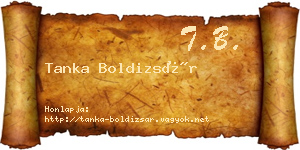 Tanka Boldizsár névjegykártya